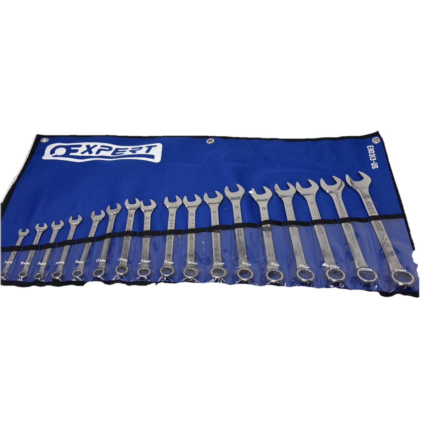 Expert Tools E110313- US 17 Pcs Metric 12 Pt Combination Wrench Set W/ Pouch