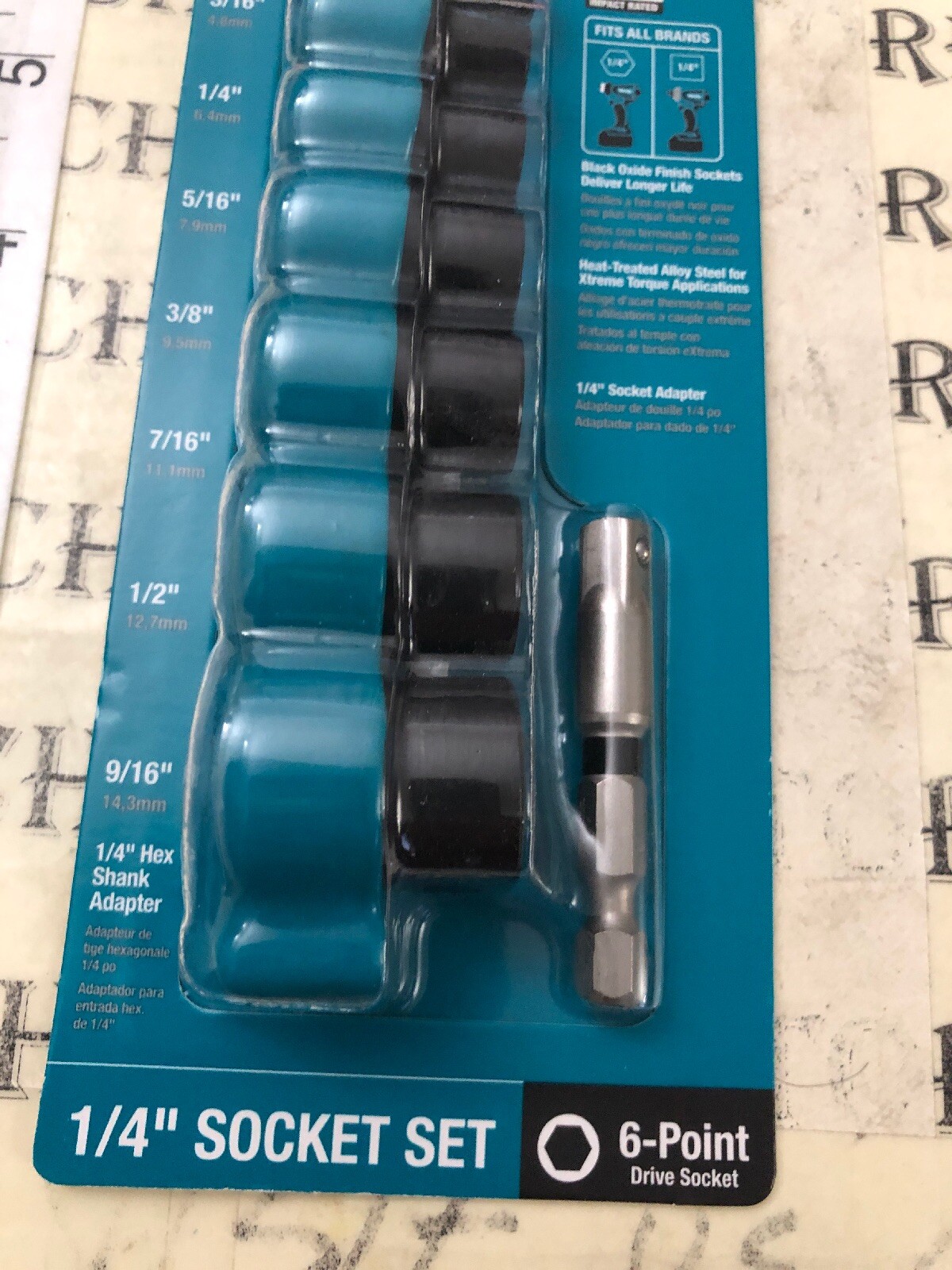 new Makita Impact Xps 1/4” Socket Set SAE 6 Point Drive Total 8 Pc.