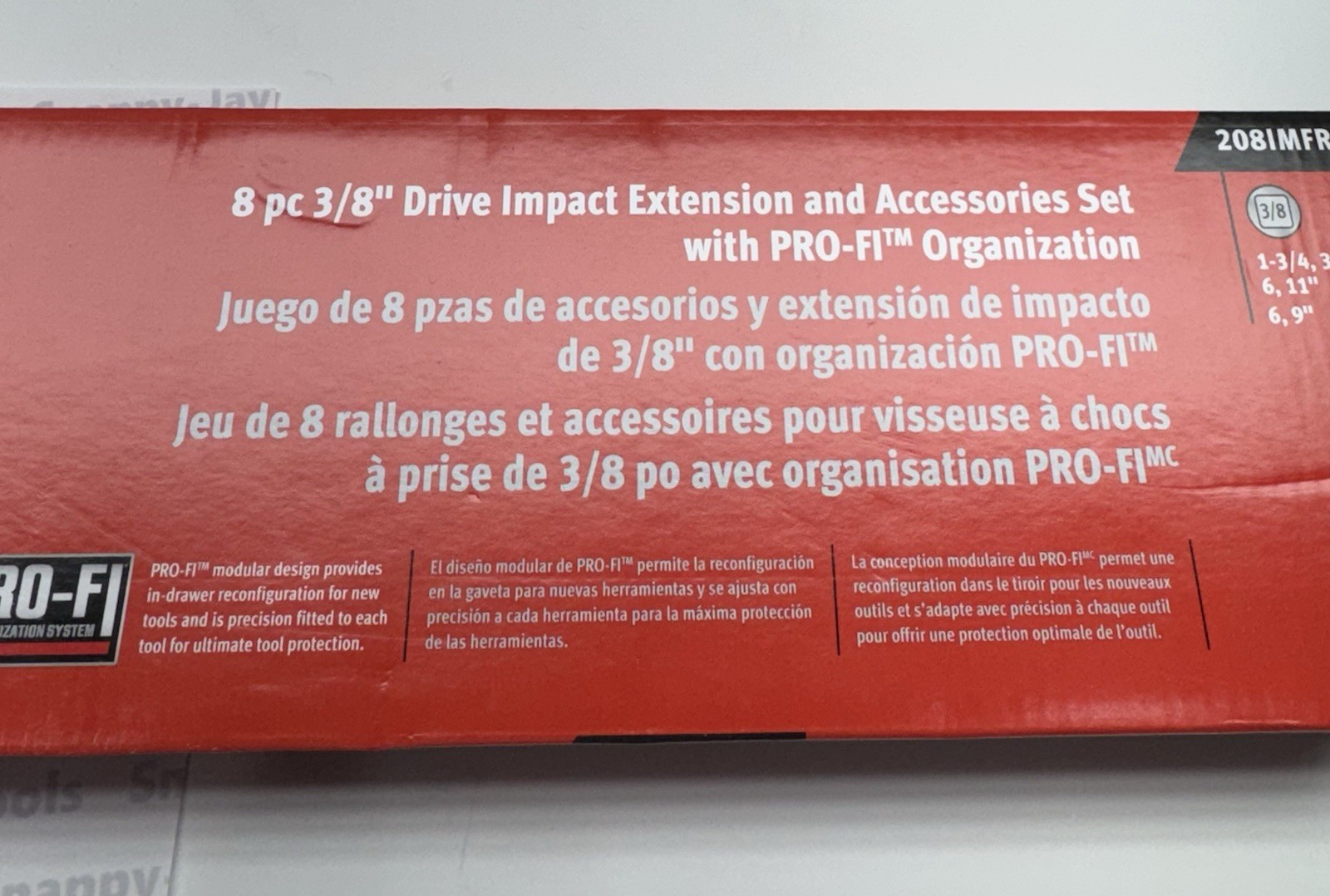 Snap-on Tools USA NEW 8pc 3/8″ Drive Impact MIX Extension PROFI FOAM Set 208IMFR