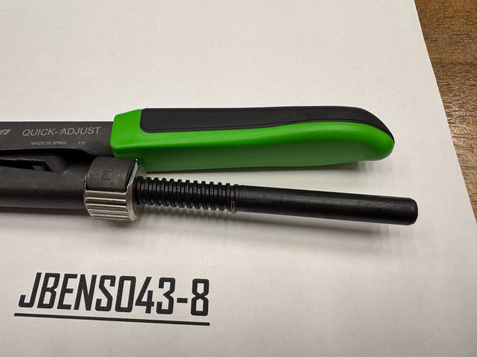 Snap-on Tools NEW GREEN 8-5/8″ Soft Grip Quick Adjust Pliers Wrench PWZ0QAG