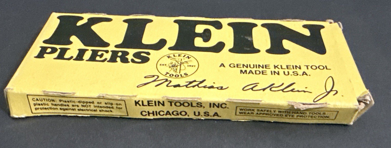 NOS VINTAGE KLEIN TOOLS NEEDLE NOSE PLIERS D203-5C 5-1/2” ORIGINAL BOX NOS