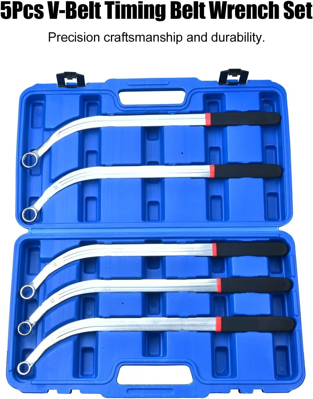 12 Point 5PC Serpentine Belt Wrench Tool Set for 13-19 mm Timing Belt Removal