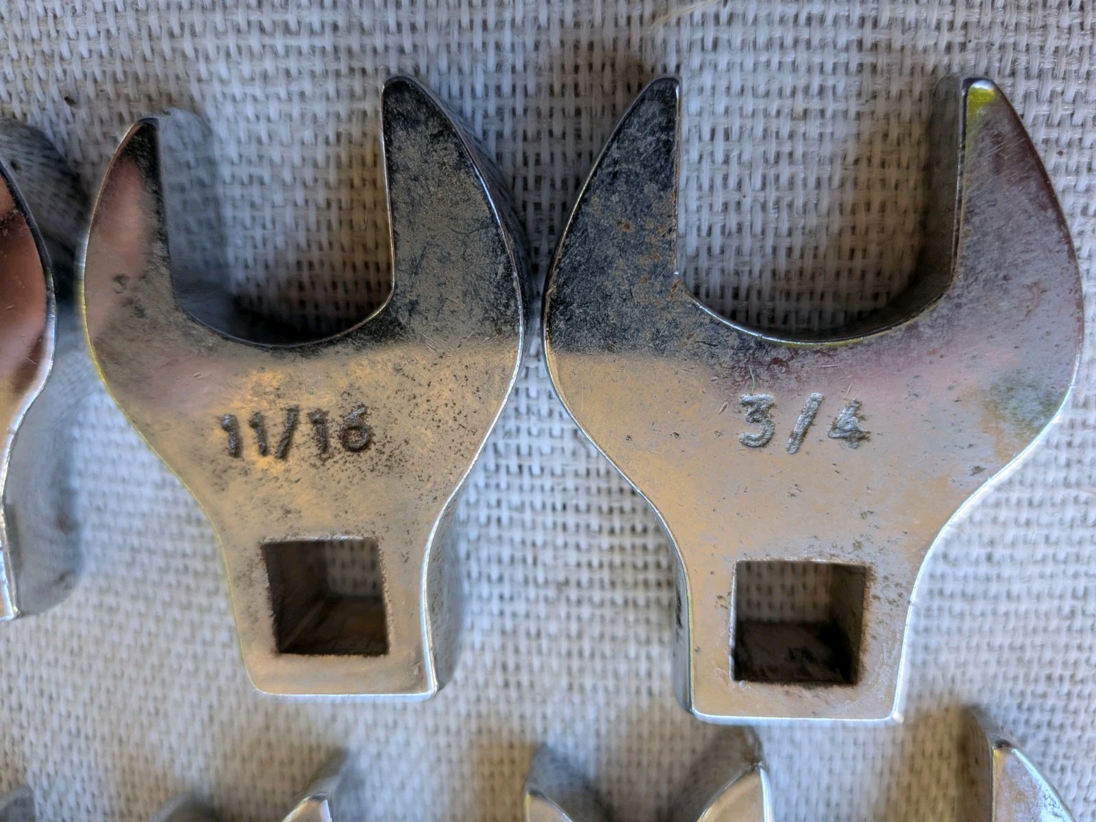 3/8” Drive Crows Feet Wrench Set Of (21) SAE (3/8-3/4) Metric (10mm-19mm)