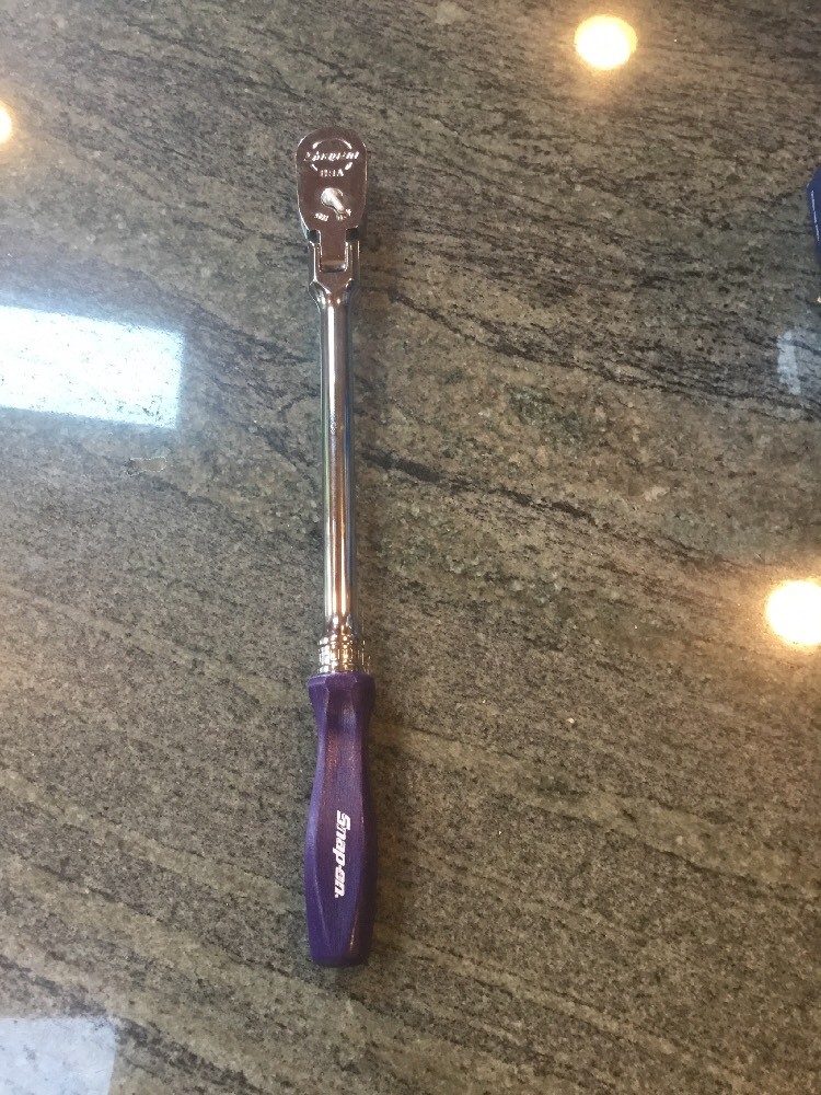 Snap On fhlfd80a 3/8 drive dual 80 hard grip flex head ratchet purple