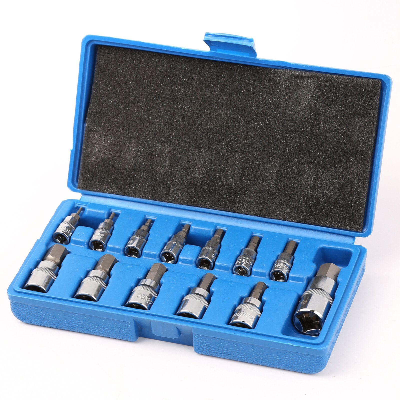 NEW 13pc Allen Key Ratchet Wrench 1/4″ 3/8″ 1/2″ Drive SAE Hex Bit Socket Set
