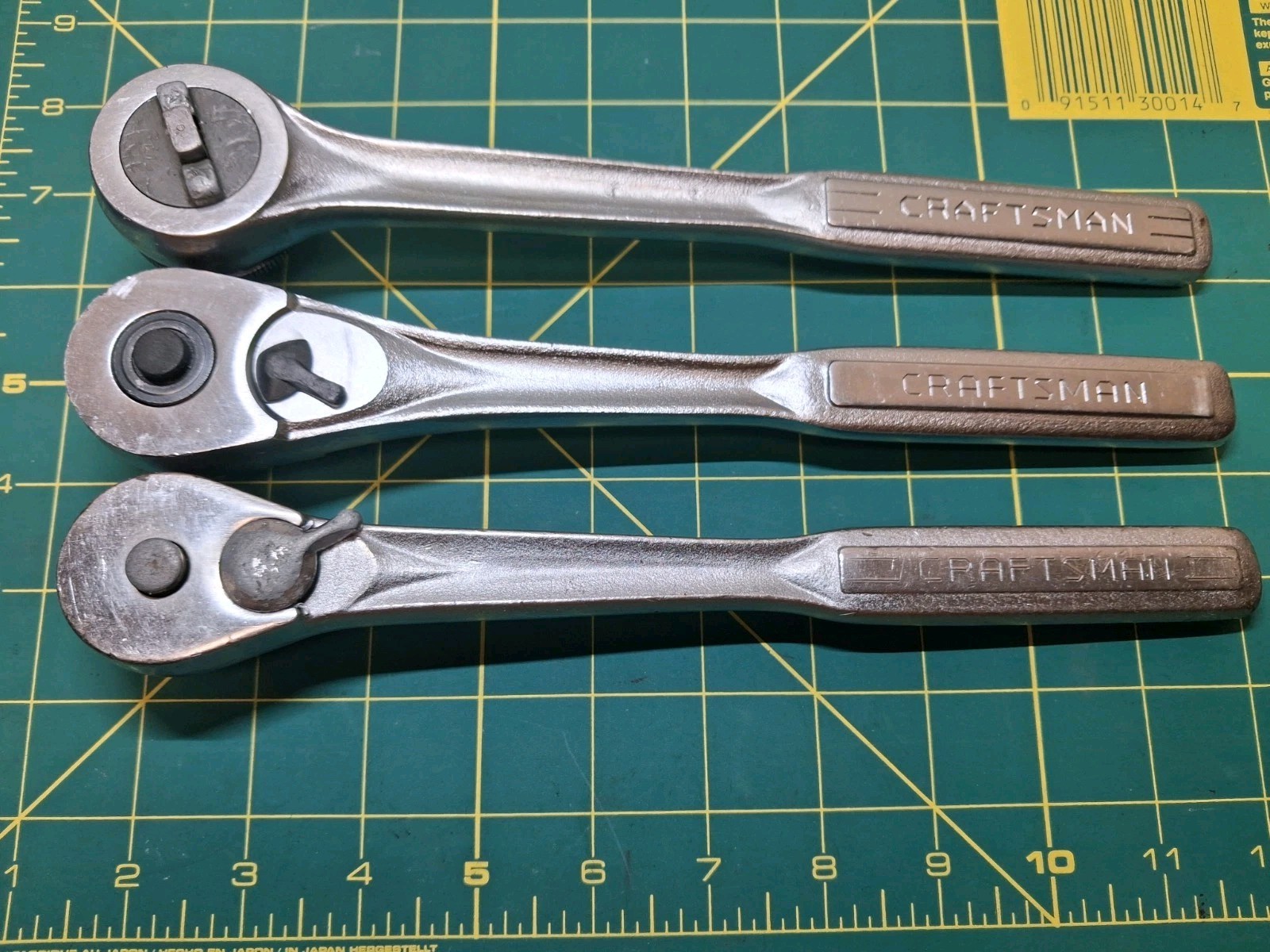 Lot of 3 – 1/2″ drive Craftsman Ratchets,44809,44975,fine Tooth Quick Release