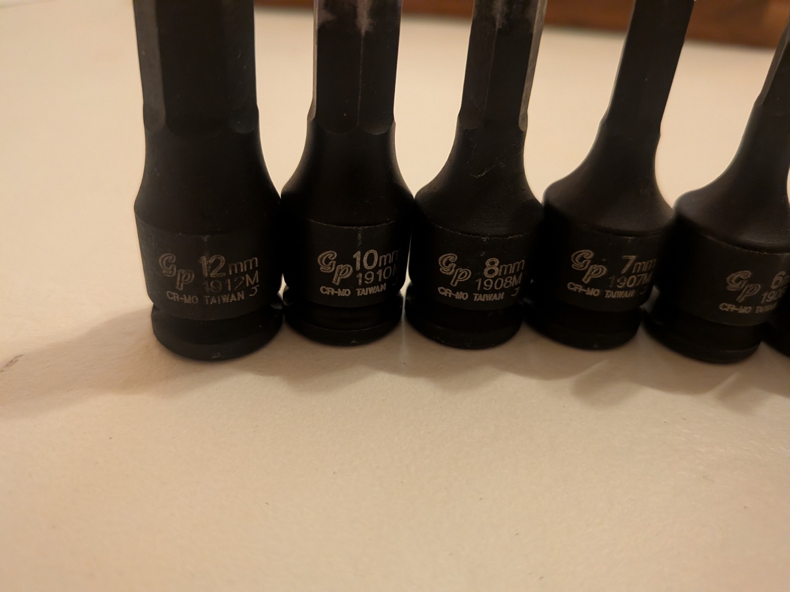 3/8″ Drive 7 Piece Hex Driver Metric Set GRY-1297MH, No Case, No Markings