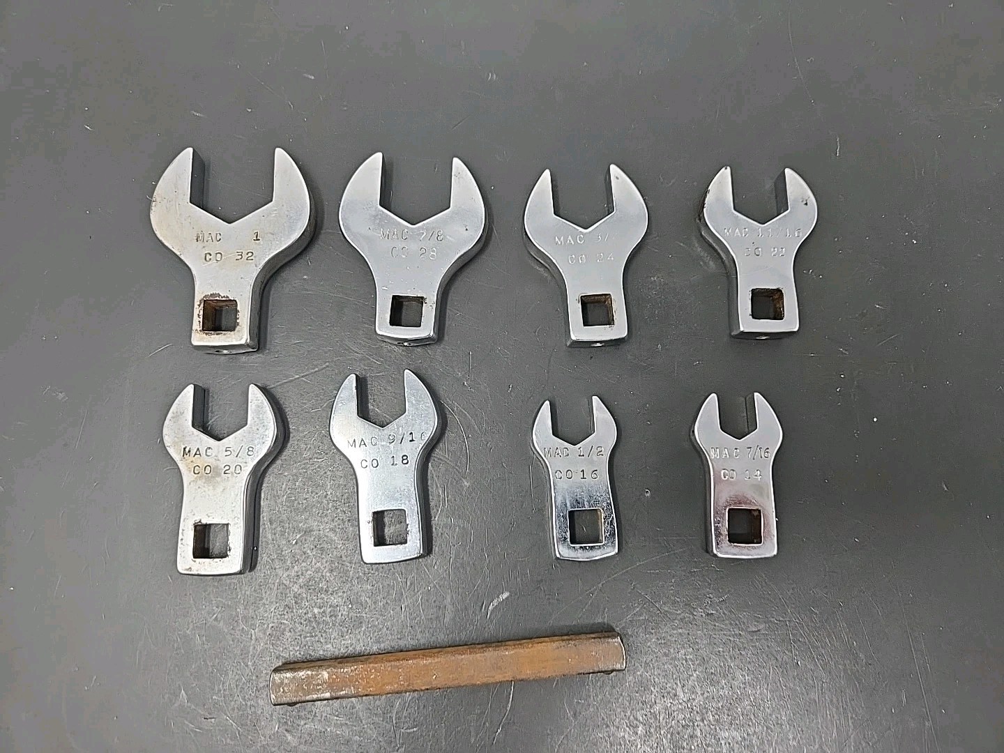 MAC TOOLS 8 Piece Crowfoot Wrench Set 1″ To 7/16, Co32 – Co14!