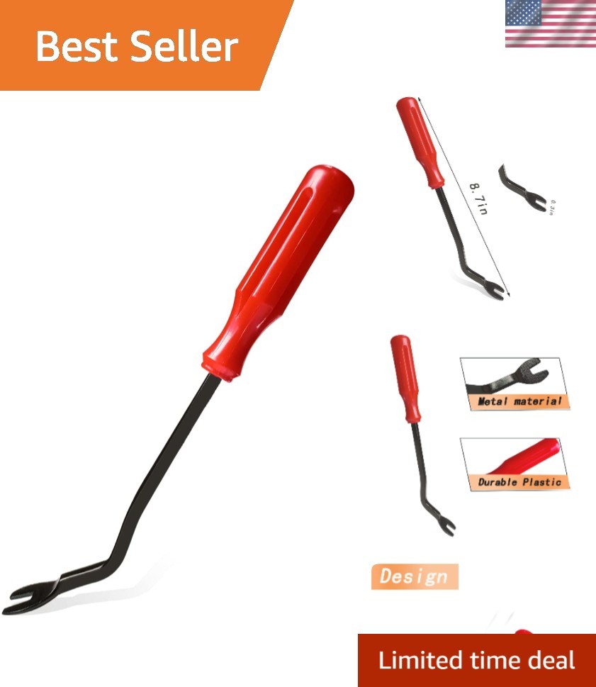 Ergonomic Car Panel Clip Puller – Durable Red Tool for Easy Fastener Removal