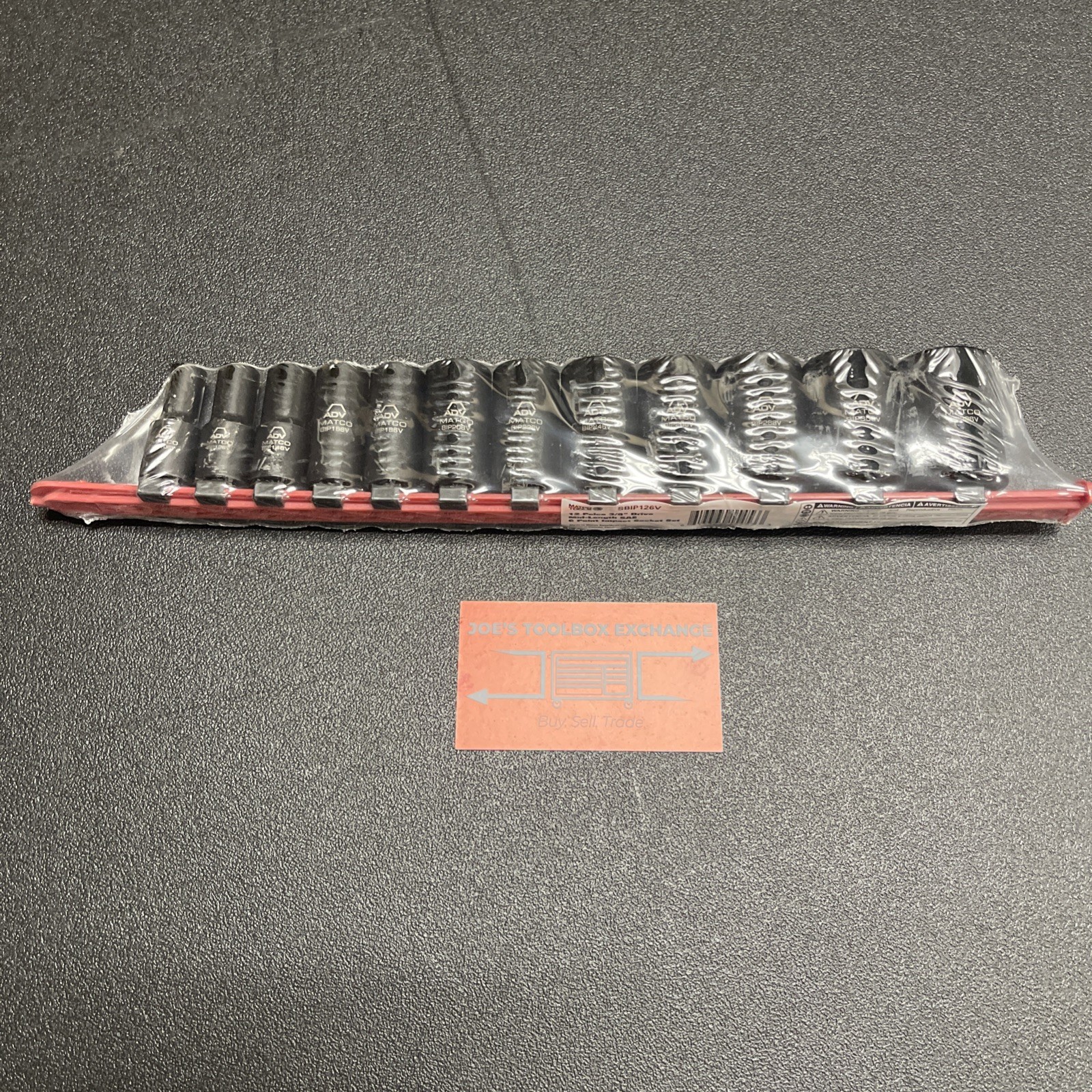 MATCO 12 PIECE 3/8″ DRIVE SAE 6 POINT ADV MID-LENGTH IMPACT SOCKET SET SBIP126V