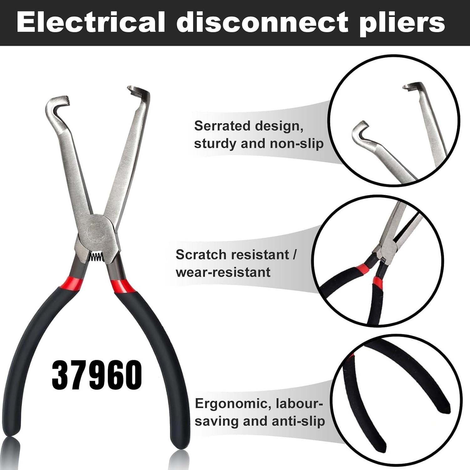 Lisle 37960/37980/13120 Electrical Connector Disconnect Pliers Set,3-Piece