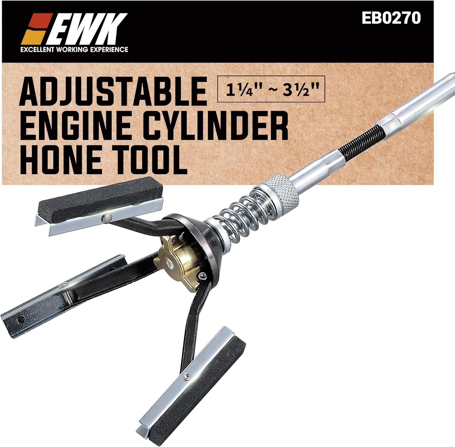 Easy Setup Engine Cylinder Deglazer Tool for 1-1/4 to 3-1/2 Inch Applications