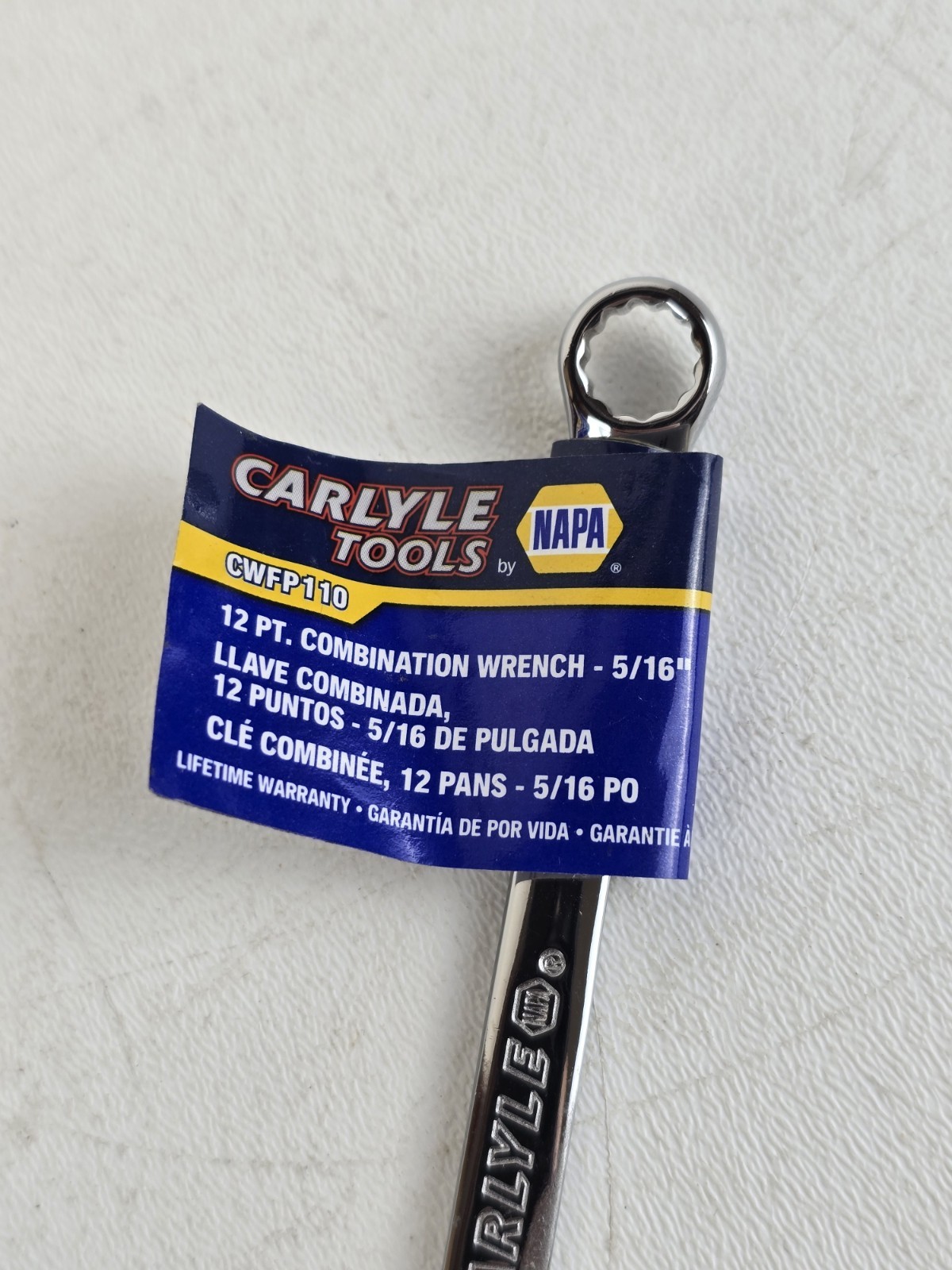 NAPA Carlyle SAE Combination Wrench 12 Pt 5/16″ CWFP110 Polish Chrome