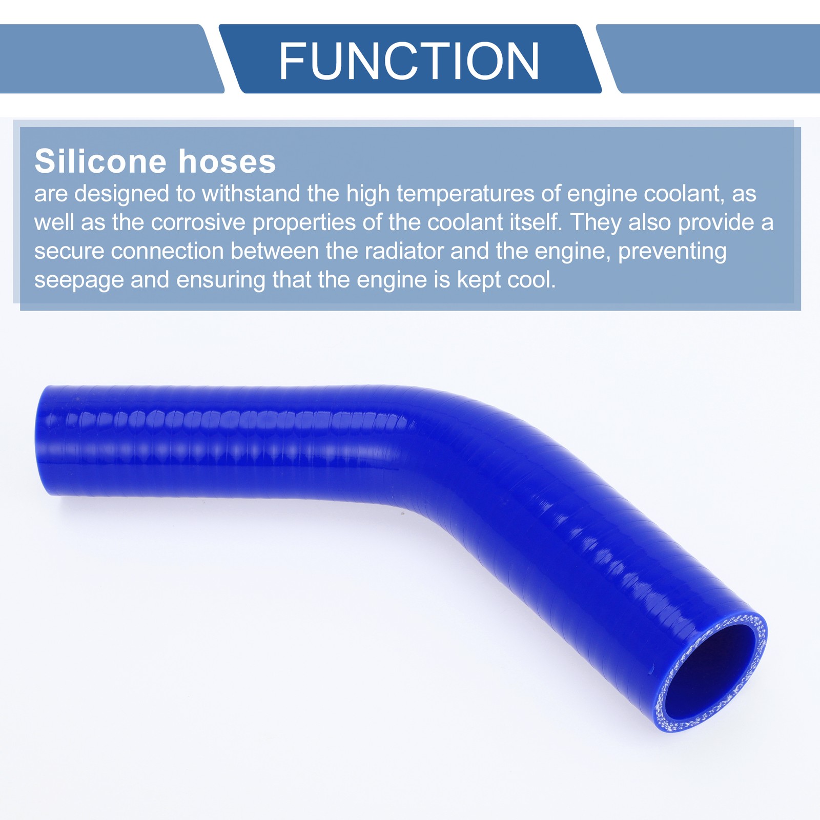 1pc 25-35mm ID 120mm 4.72″ Long 45° Car Silicone Hose Blue