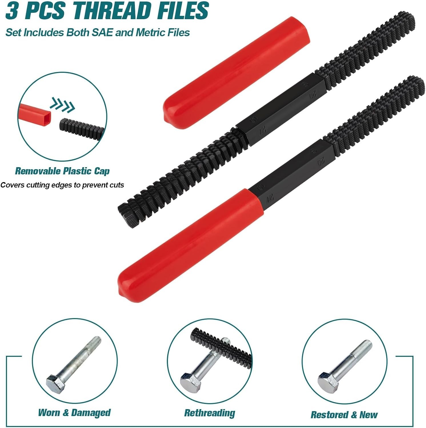 Durable Thread Chaser Kit – 49-Piece Set with Easy Identification for Mechanics