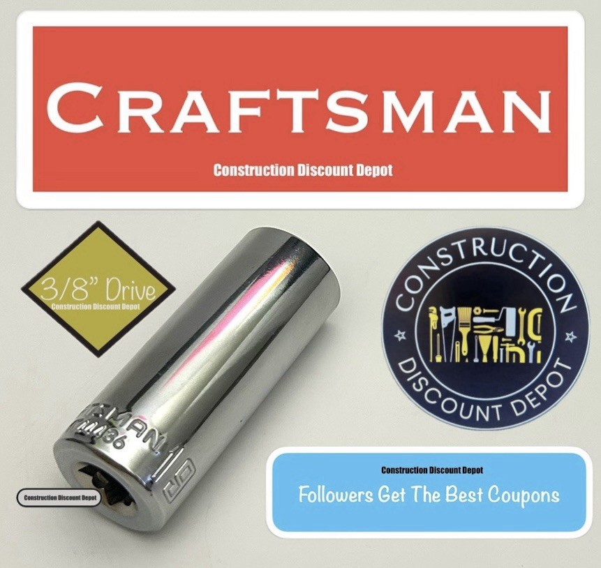 Craftsman Deep 6 Point 3/8″ Drive Socket 19mm CMMT44436 19 mm