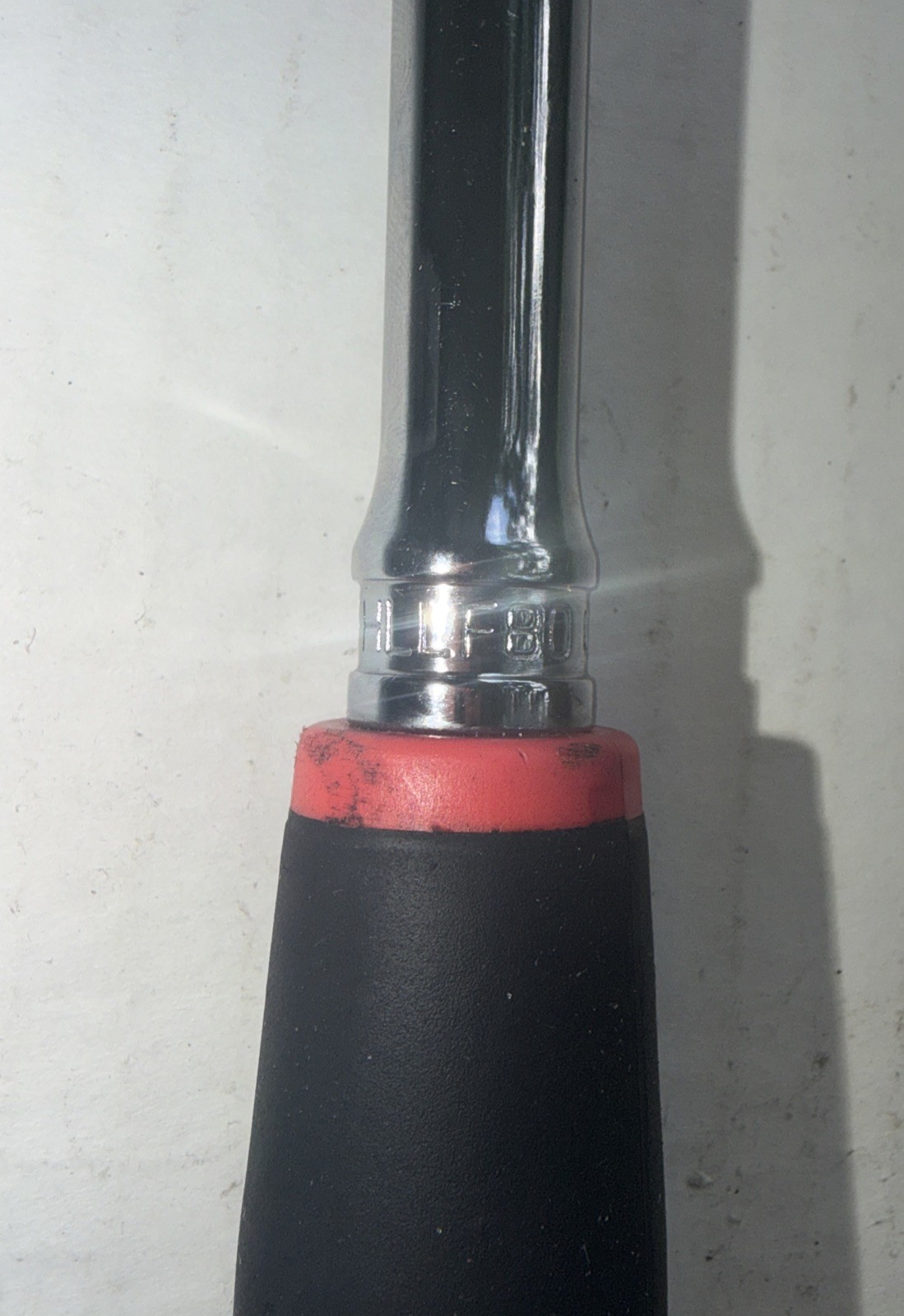 Snap-On FHLLF80 Extra Long Handle 3/8″ Drive Flex Head Ratchet Red Soft Grip