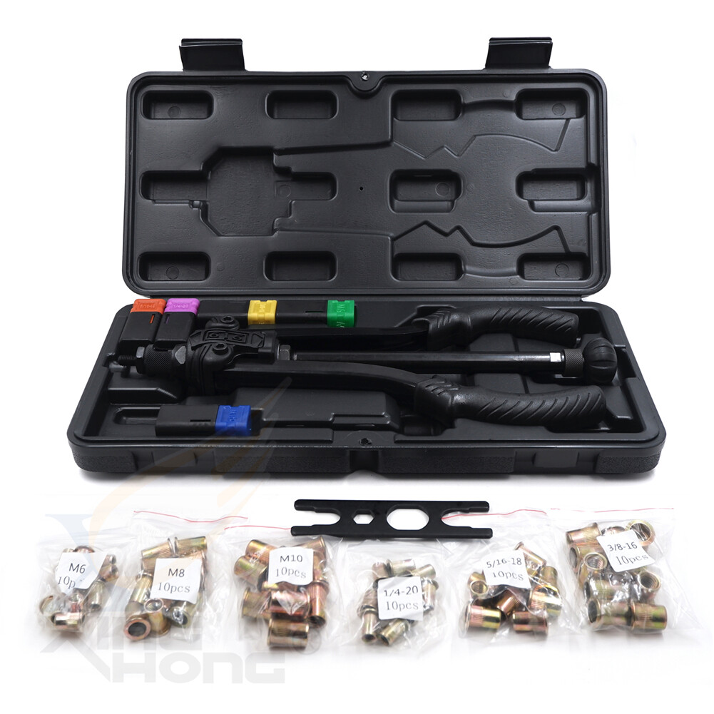 Thrust Type Hand Nut Riveter 360mm 14″ Rivet Nut Gun Kit Rivnut Setting Tool