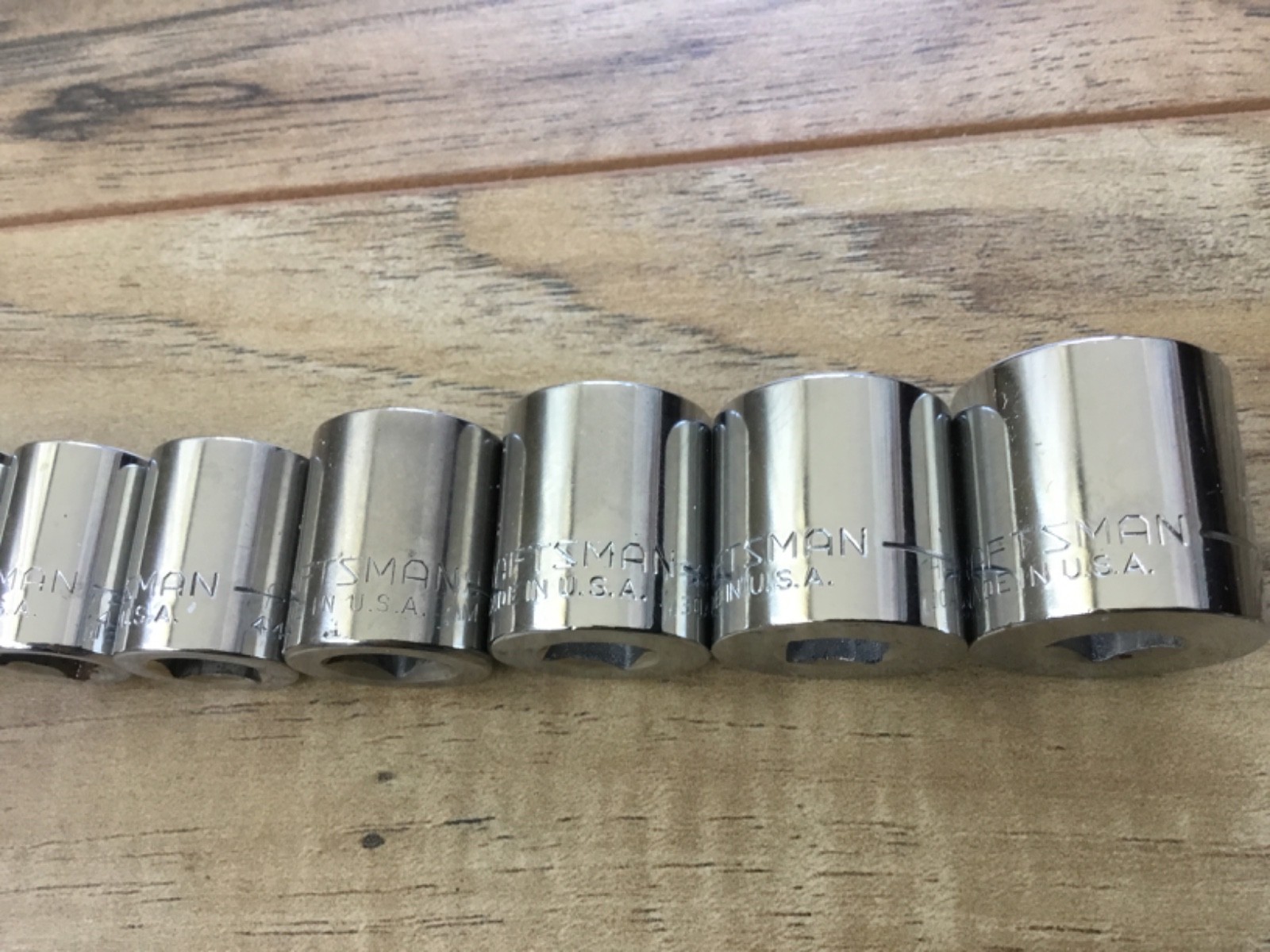 9 Pc CRAFTSMAN 3/8 Drive -G- SAE 12pt Sockets 1/4” – 13/16” Shallow USA