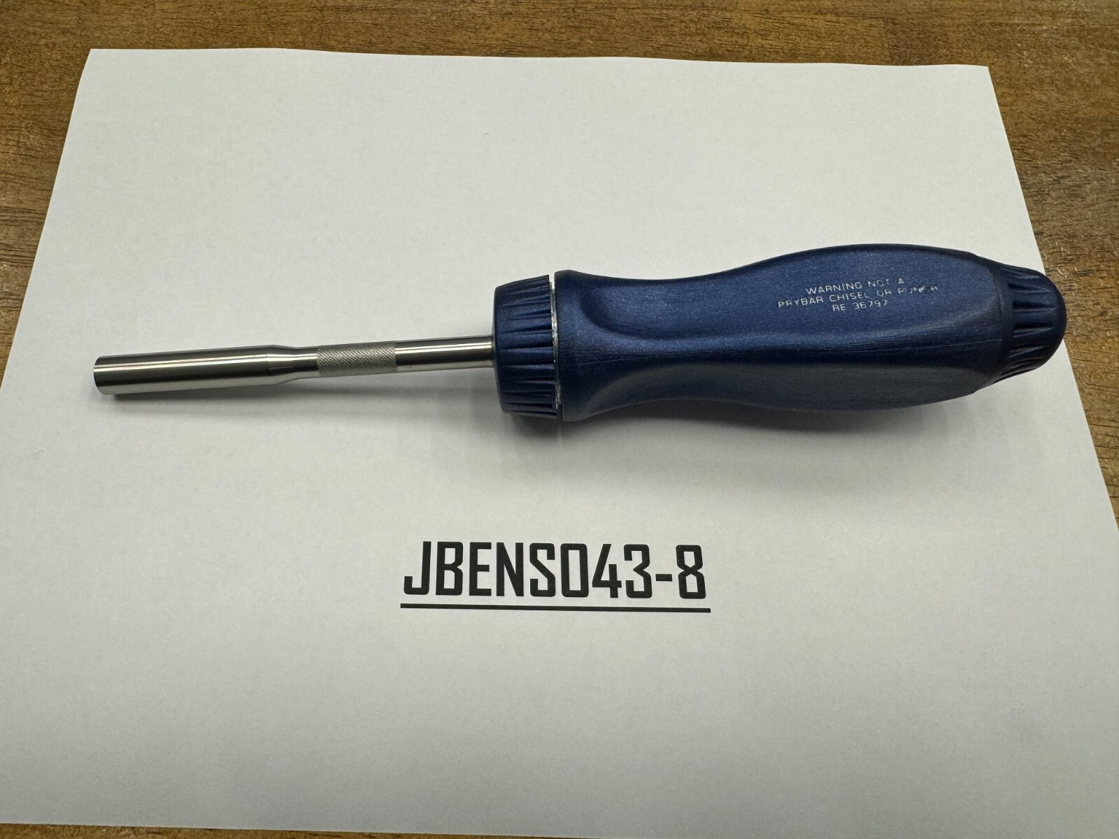 Snap-on Tools NEW POWER BLUE Hard Grip Ratcheting Screwdriver w/o Bits SSDMR4BMB