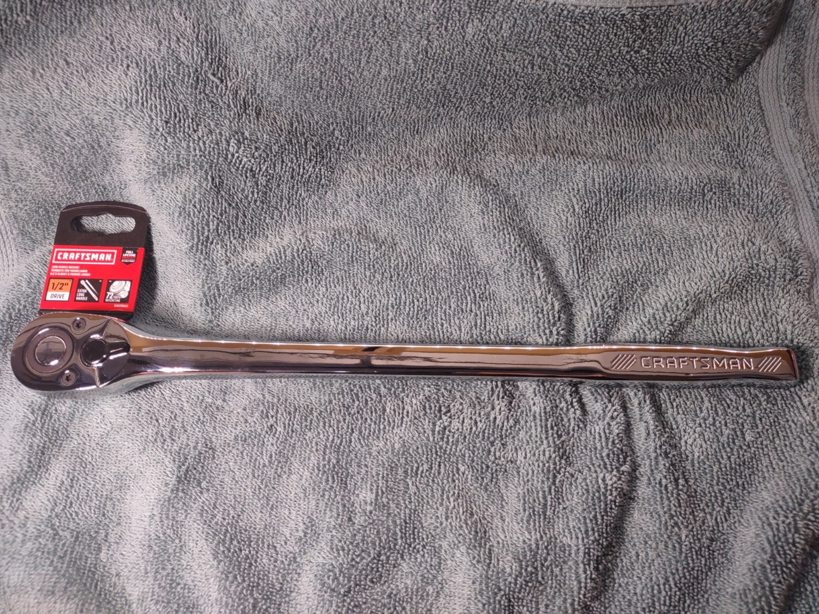Craftsman – 72-Tooth 1/2″ Quick-Release Long 15″ Handle Ratchet – CMMT99441