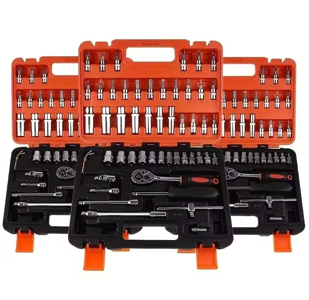 53Pcs Socket Set Car Repair Tool Ratchet Torque Wrench Kit 1/4″ Drive Set
