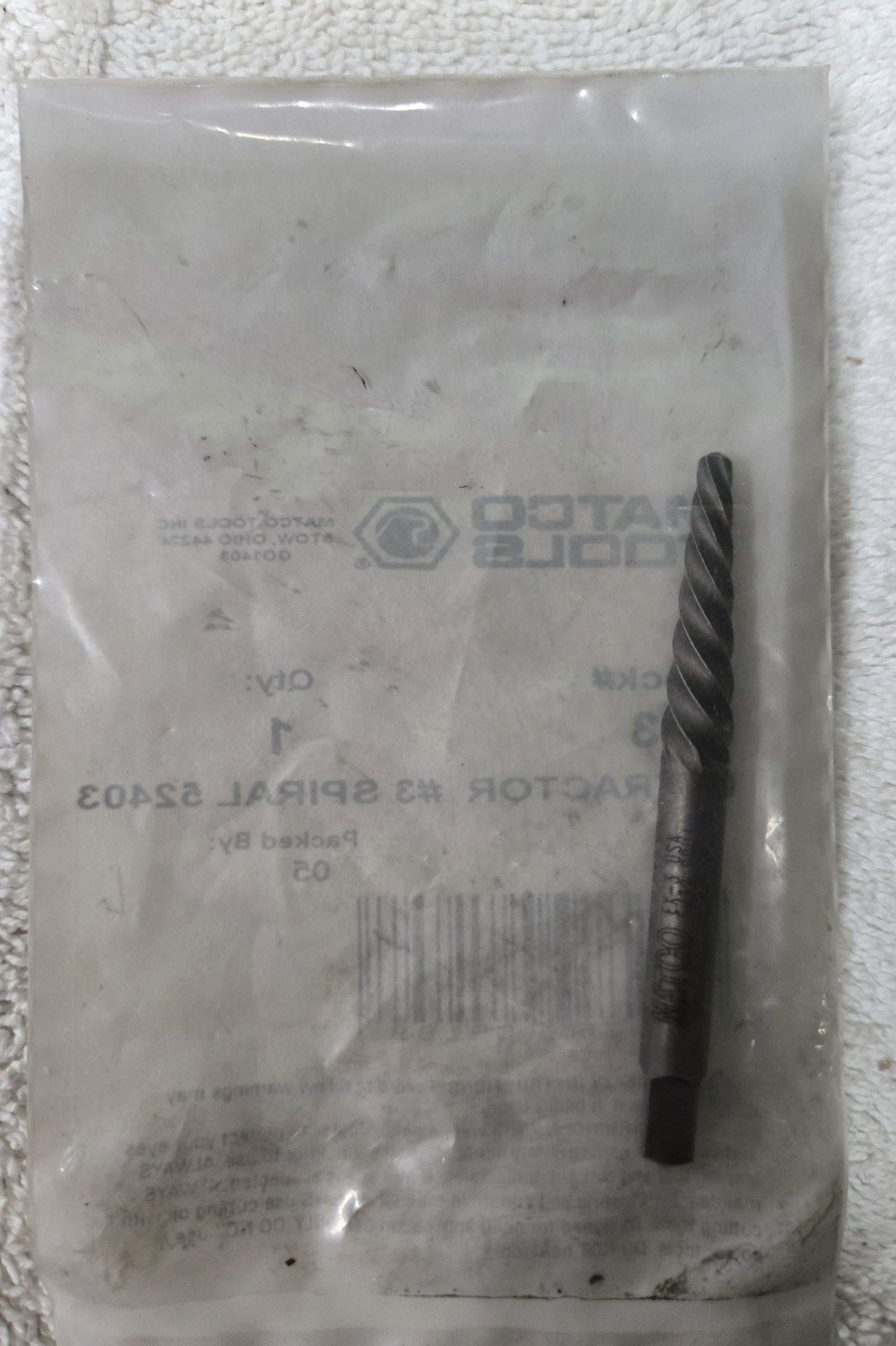 Matco Tools E03 Extrator #3 Spiral 52403
