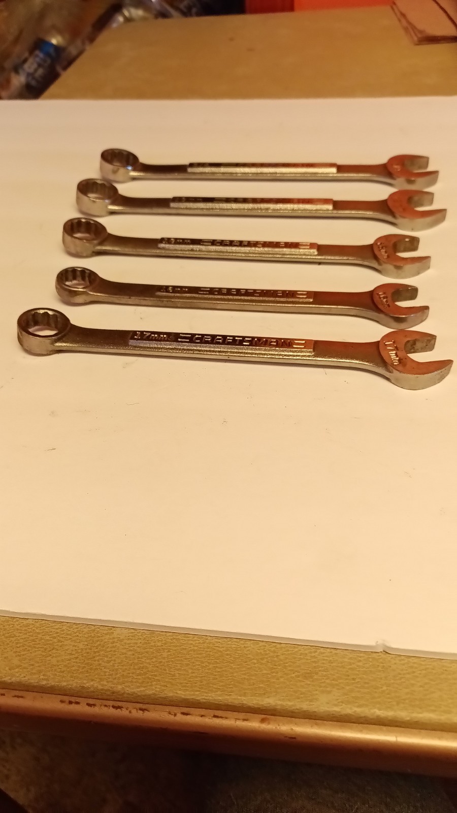 Craftsman 5 pc Combination Wrench Set 1-3/4″, 1-19mm, 1-18mm, 1-17mm, 1-16mm