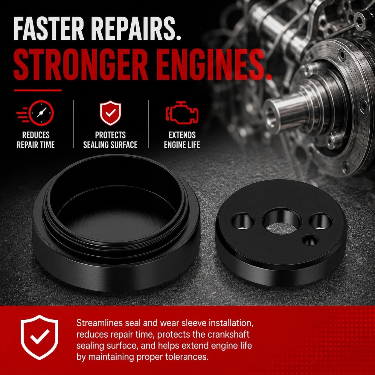 Crankshaft Seal Installer Tool Kit for Dodge Cummins 3.9L 5.9L 6.7L Diesel Engin