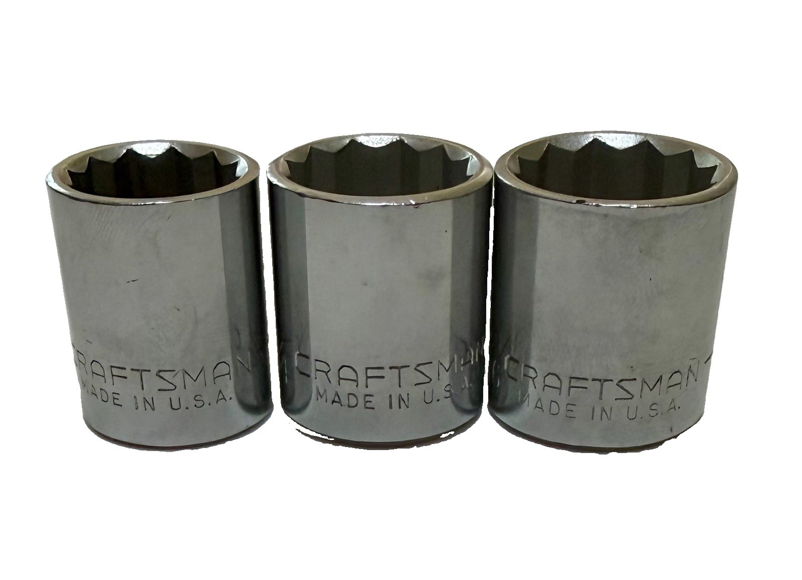 Craftsman Sockets 3/8 Drive SAE 12-Point Made in USA EE- 44336, 44337, 44338