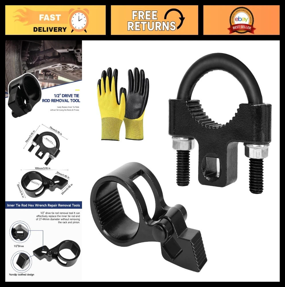 Universal Inner Tie Rod Removal Tool Kit – 3/8″ U-Wrench & 27-44mm Hex Wrench fo