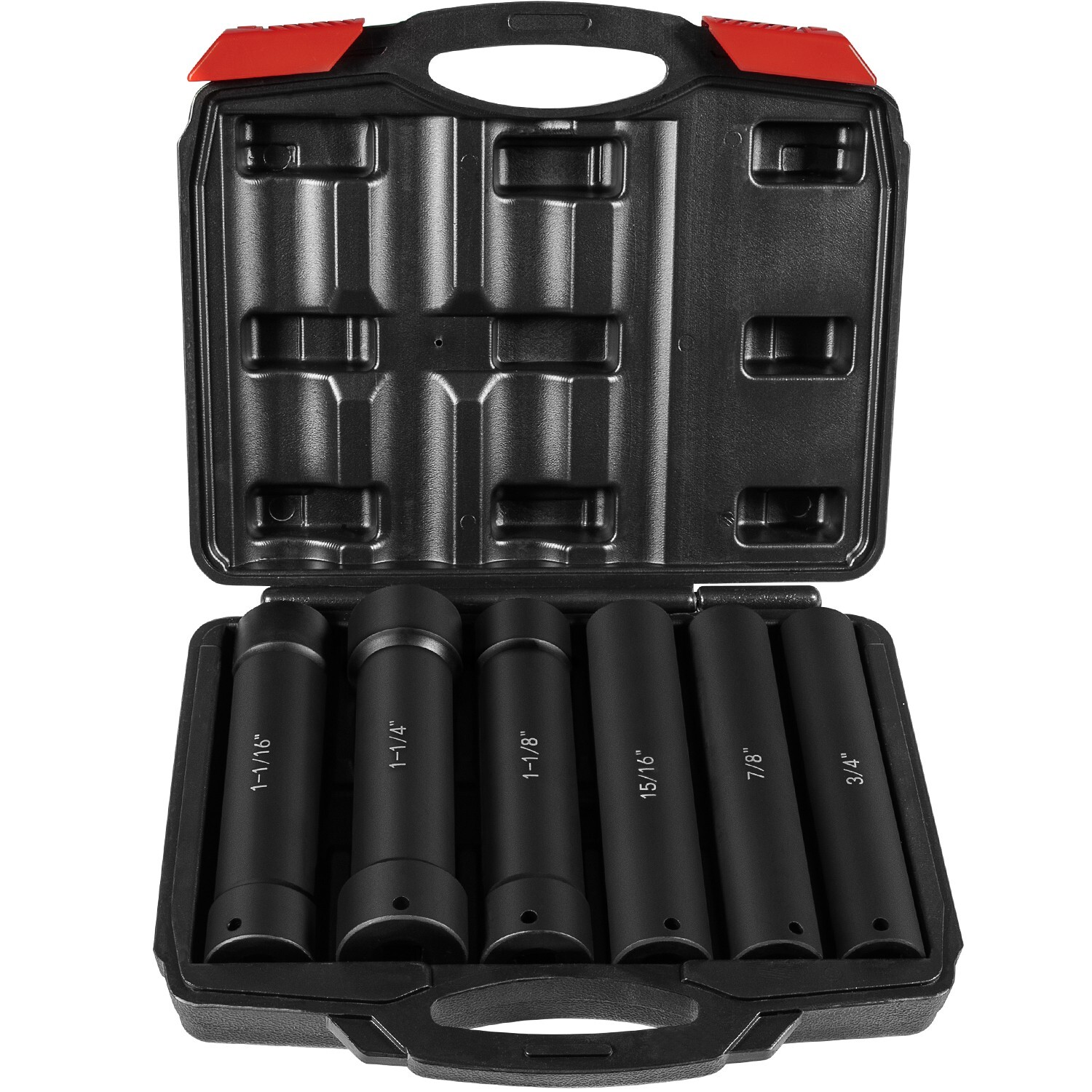 1/2 Inch Drive Heavy Duty Extended Length Extra-Deep Length Impact Socket , 6 PC
