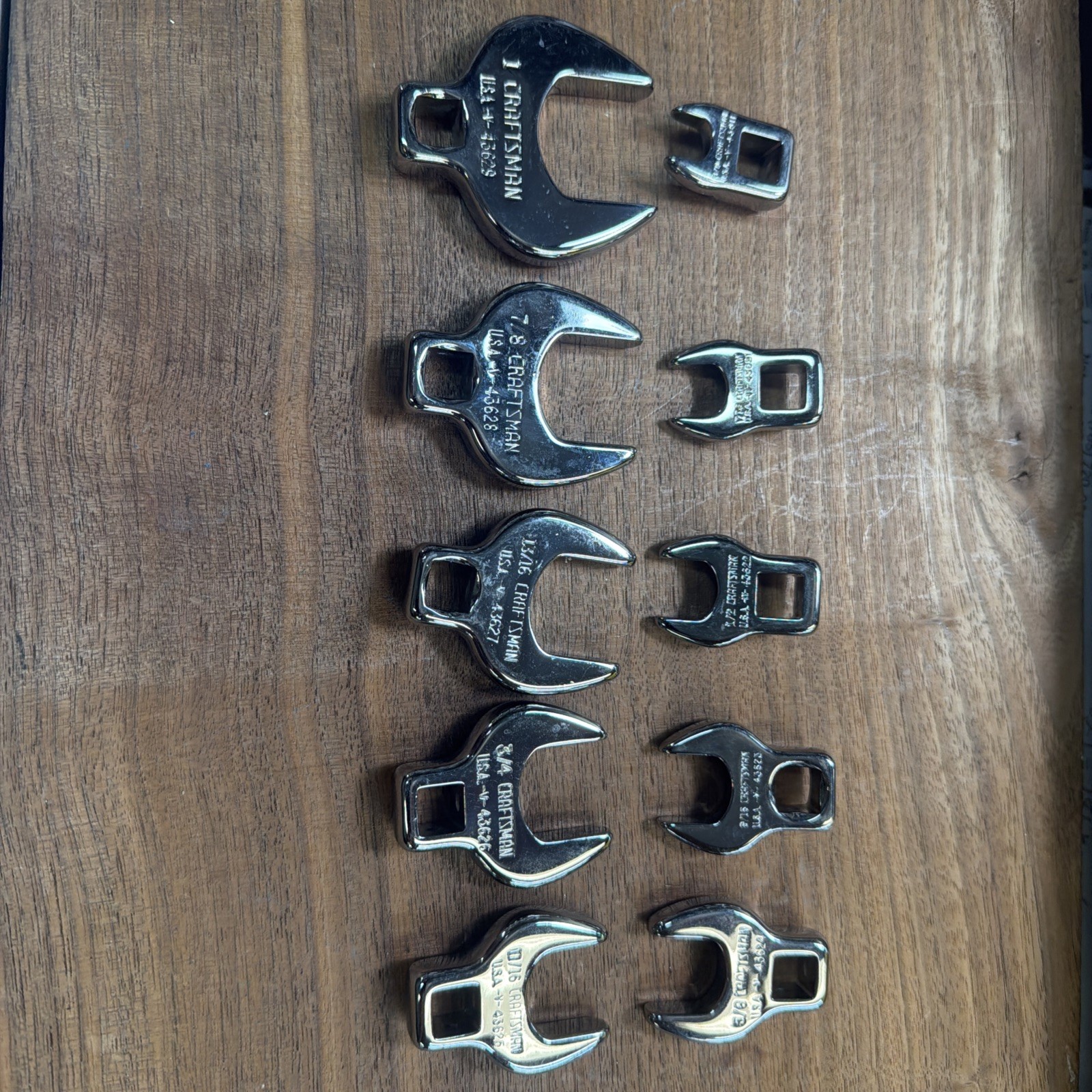 Craftsman USA Crowfoot VTG Set 3/8″ Dr. SAE 10pc 3/8″ to 1″ -V- Series FREE SHIP