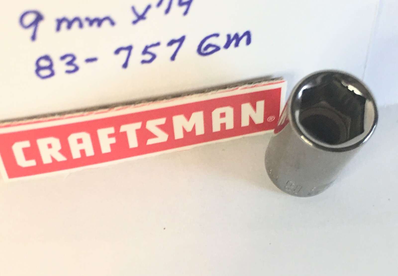 Craftsman 9 mm x 1/4″ Dr Socket 83-757GM Gunmetal Chrome – 6 Pt – Free Shipping