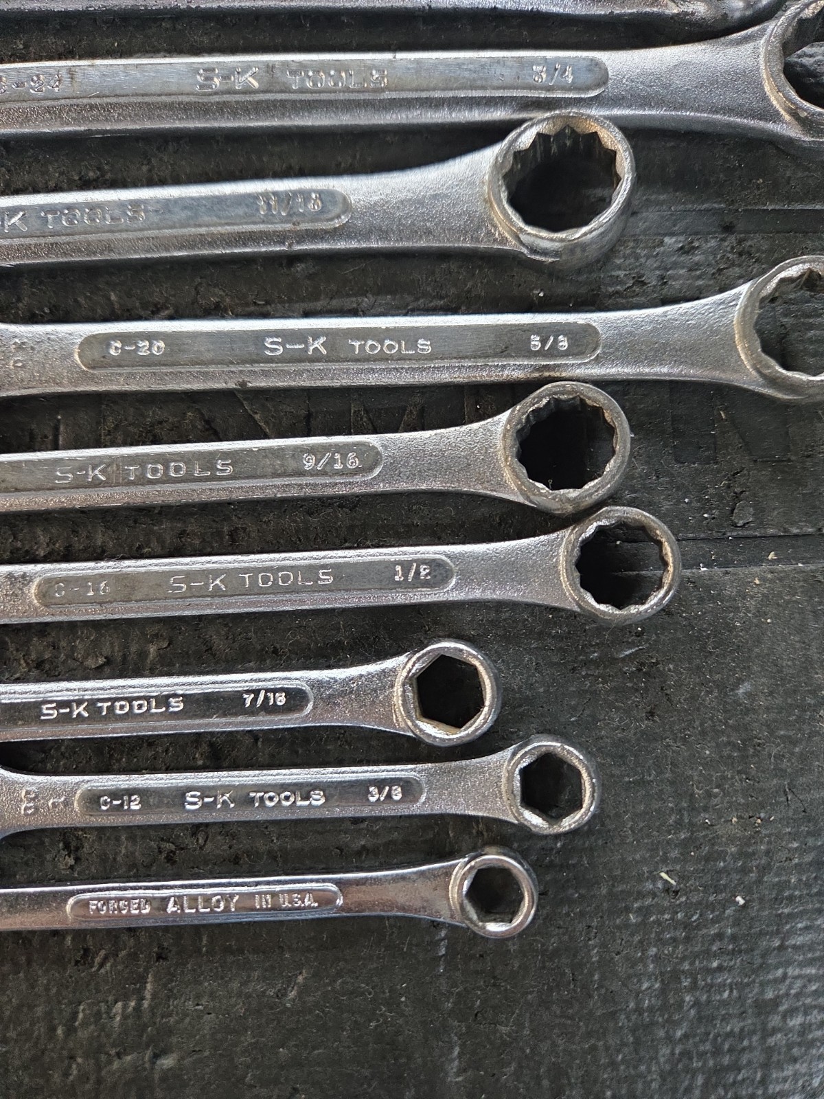 Vintage S-K Wayne 14-Pc SAE Combination Wrench Set 5/16″ – 1 1/8″ USA