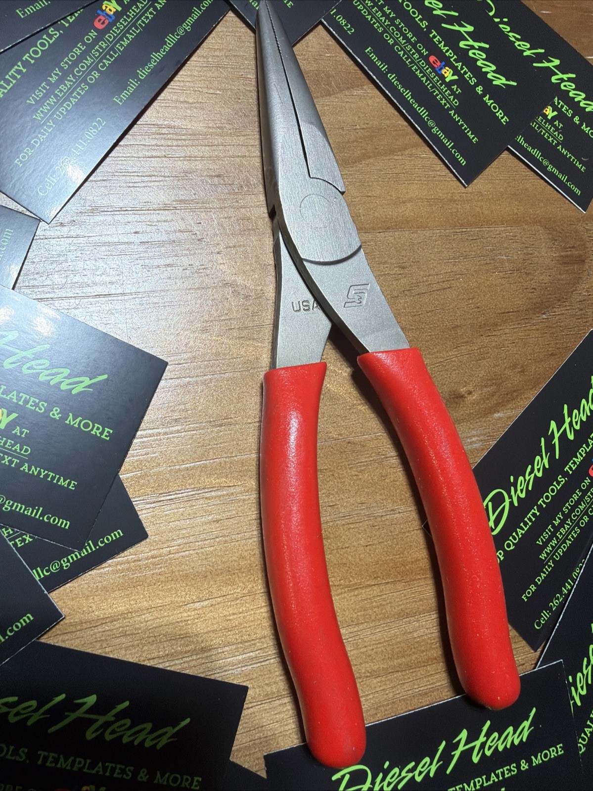 *New* Snap On Tools 96ACF CLASSIC RED Soft Grip Needle Nose Pliers