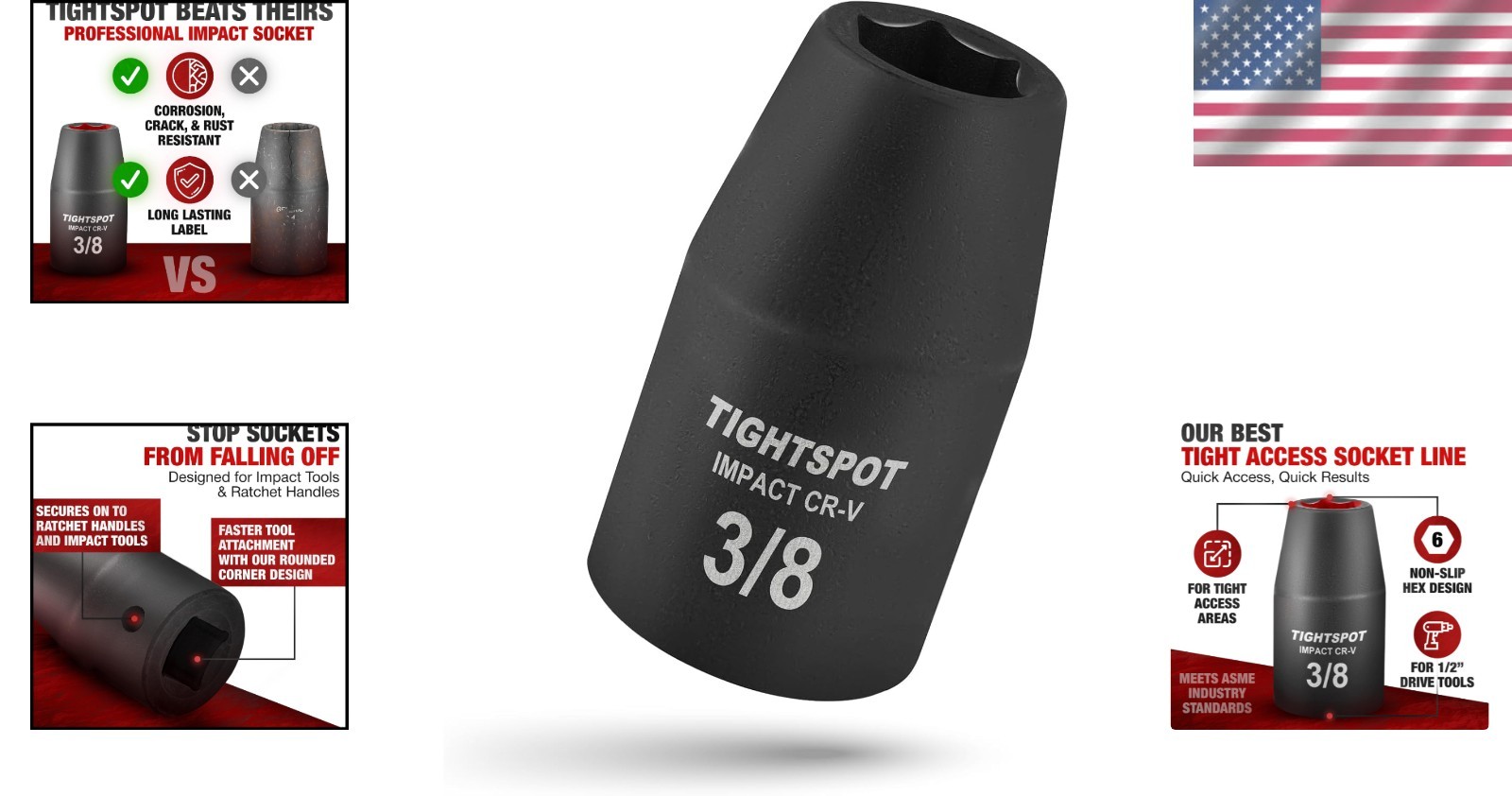 Compact 1/2 Inch Drive Socket with 6 Point Anti-Rounding for Tight Spaces