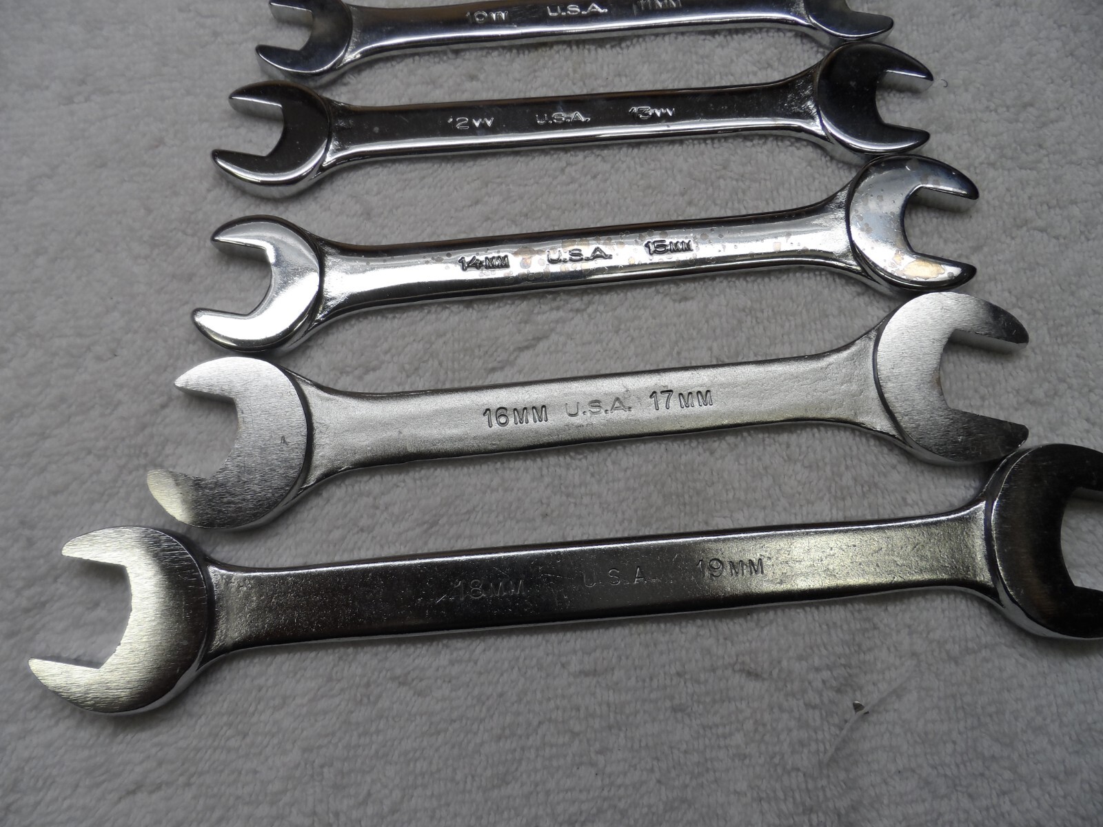 Duro Indestro Metric MM Open End Wrench Set made in USA up to 32mm (10 pcs)