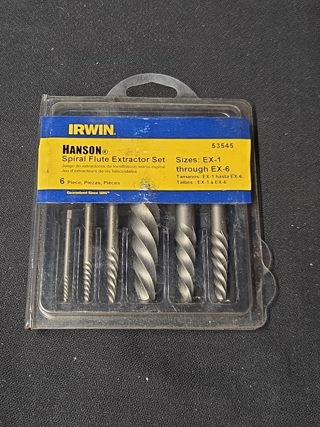 6 PIECE SCREW EXTRACTOR SET IRWIN HANSON #53545 SPIRAL FLUTE EX1-EX6 – USA