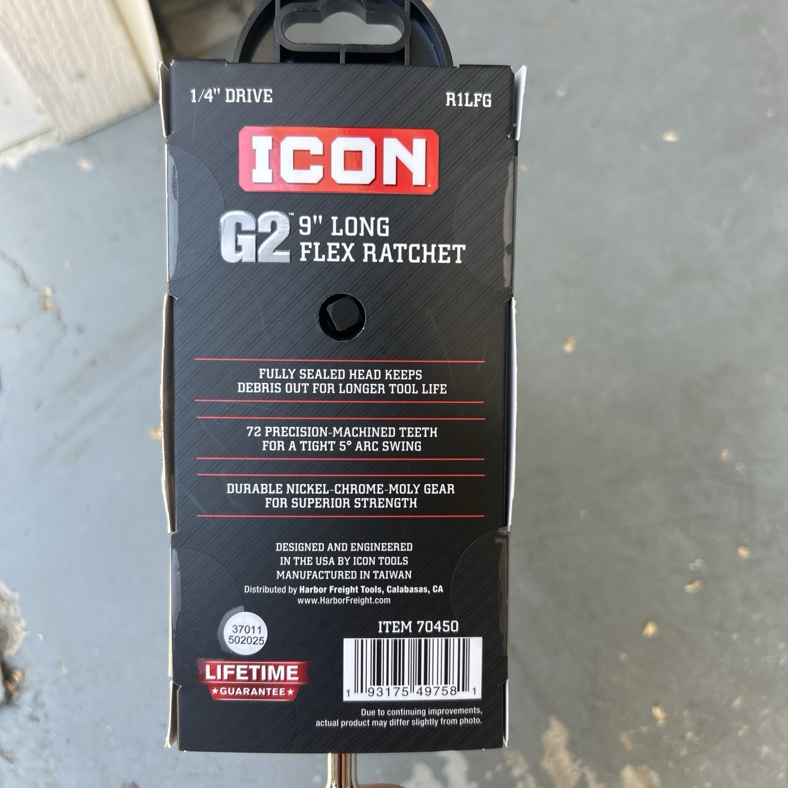ICON G2 1/4″ Drive 9″ Long-Reach Flex Ratchet – R1LFG 70450 – NEW IN PACKAGING!