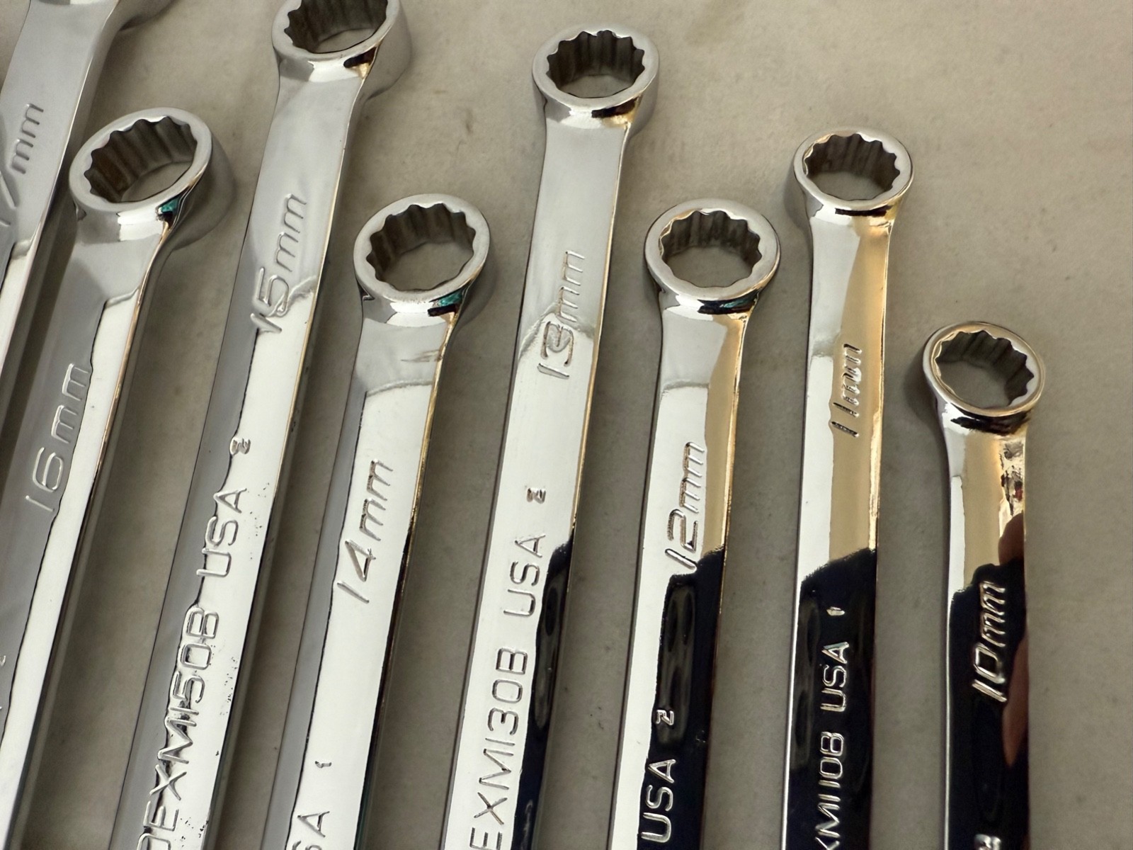 Snap on OEXM713B 13 Pc 12 Pt Metric Flex Drive Combo Wrench Set 10-22mm