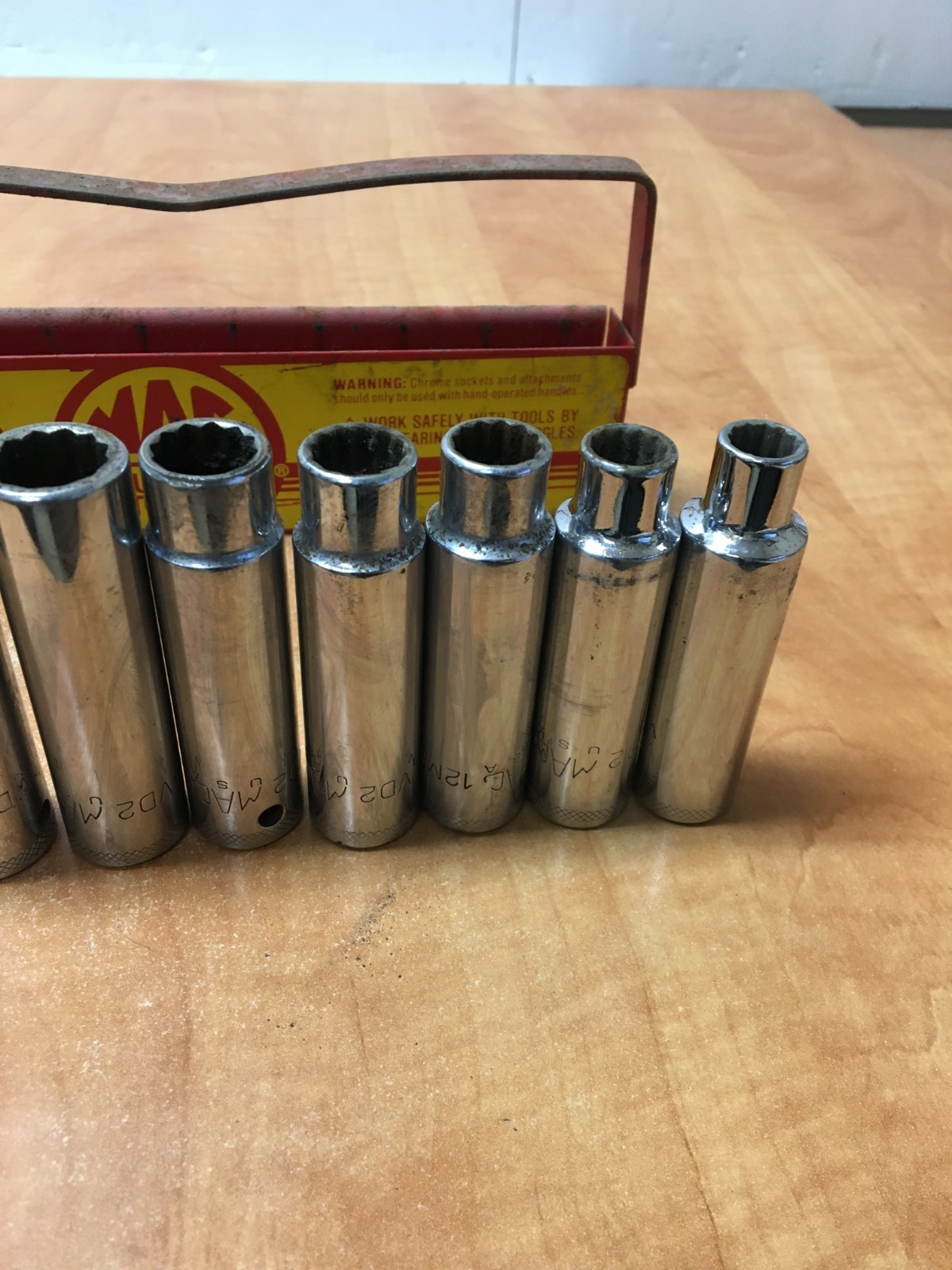 Mac USA VD2 10-Piece 1/2″ Drive Deep Metric Socket Set 10mm to 19mm w/tray