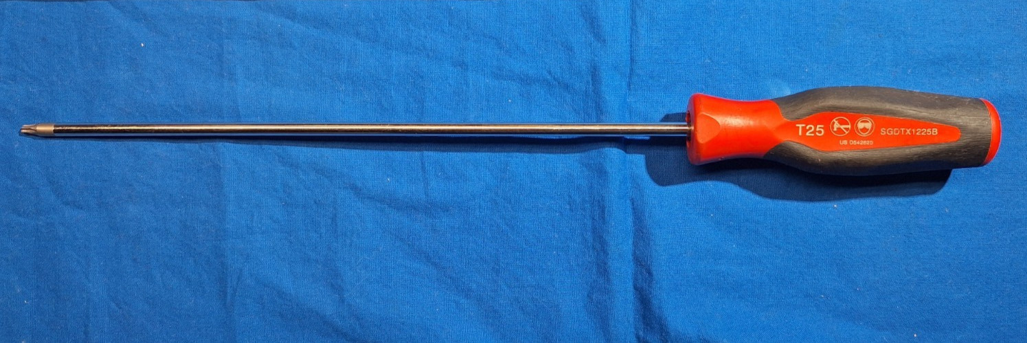 Snap-On SGDTX1225B T25 Extra-Long 17″ shaft Torx driver Instinct Handle Red