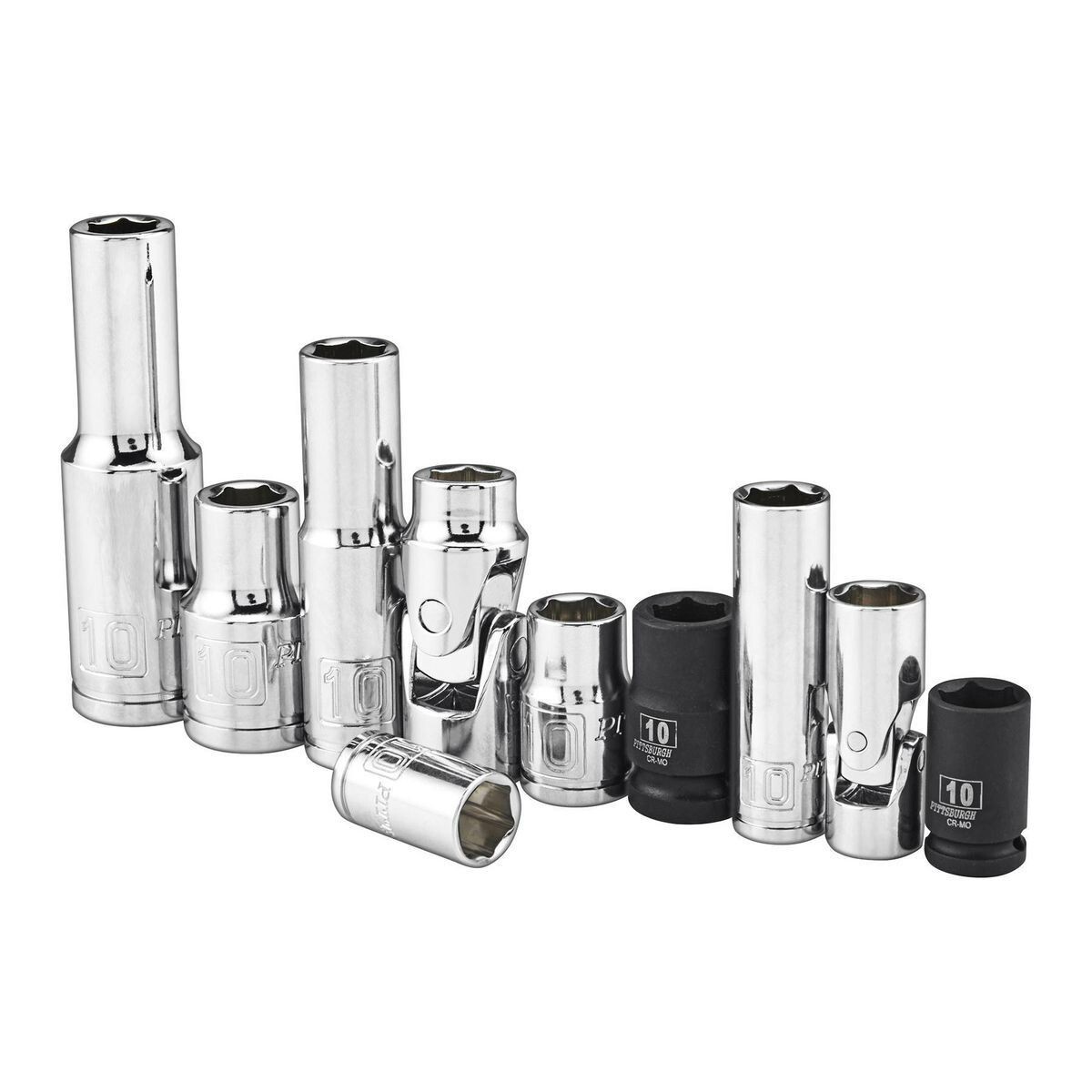 10mm Metric Essential Variety Socket Set, 10 Piece 1/4 in., 3/8 in., and 1/2 in