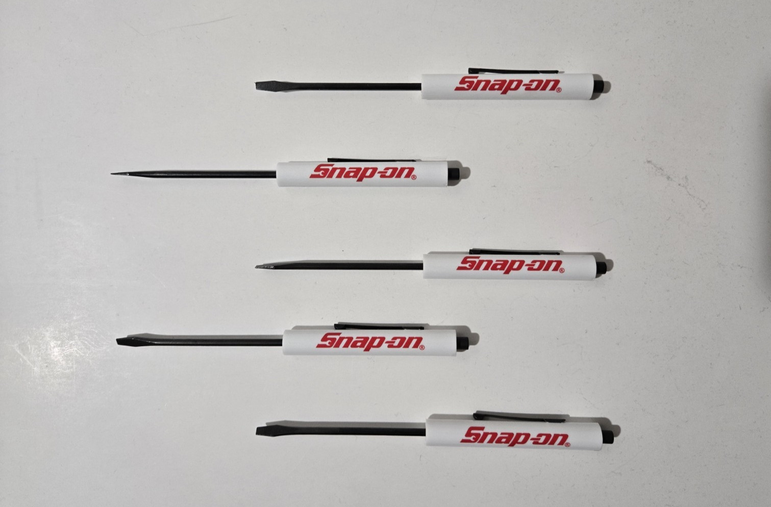 5 Snap on tools Special Edition pocket screwdrivers WHITE PROMO Blacked/Out+gift