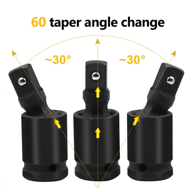 Premium Impact Universal Joint Socket Swivel Set 3-Piece Ball Spring Design