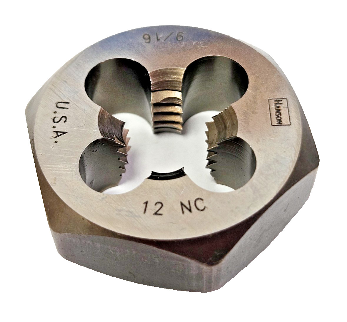 6848 ZR 9/16-12 X 1-7/16″ NC Hex Die Irwin Hanson Carbon Steel USA Rethreading