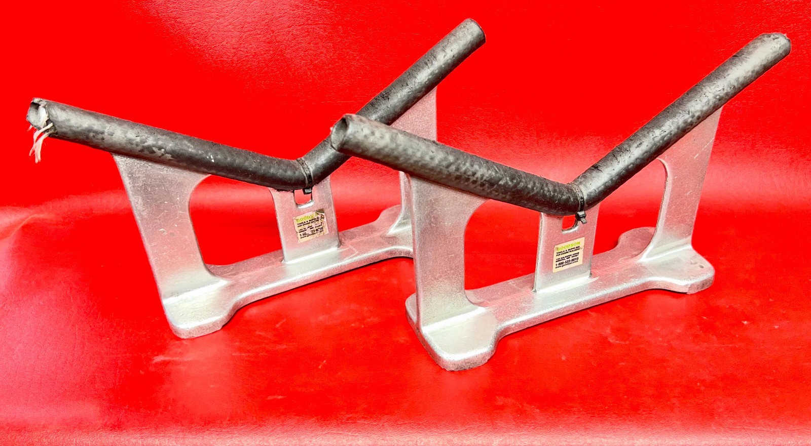 PAIR of GOODSON UNIVERSAL CYLINDER HEAD WORK STANDS V-STYLE ALUMINUM HH-200