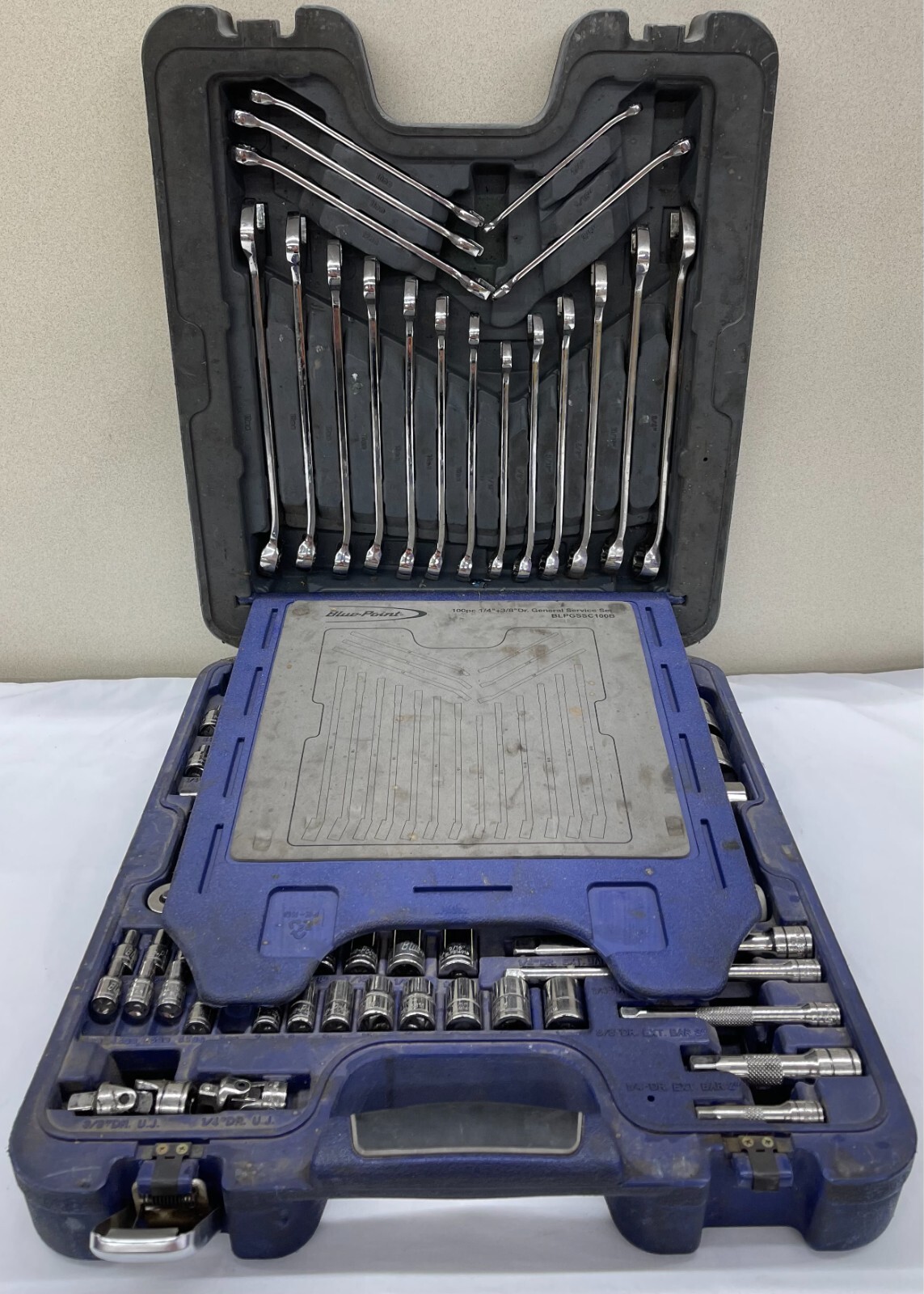 Blue Point 100pc 1/4″ & 3/8″ Dr General Service Set BLPGSSC100B (MISSING 9PCS)