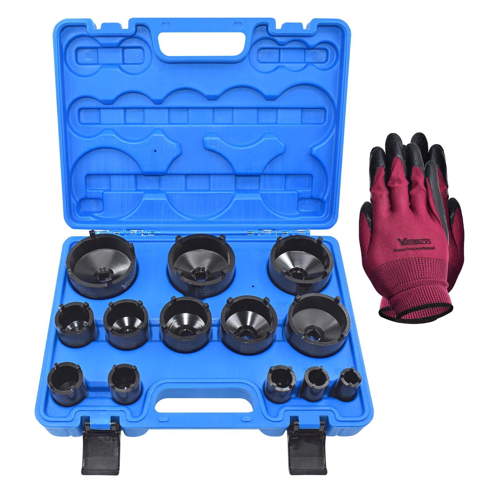 Yuesstloo 13 PCS Spindle Nuts Socket Kit Ball Joints Axle Locknut Remove kkk1